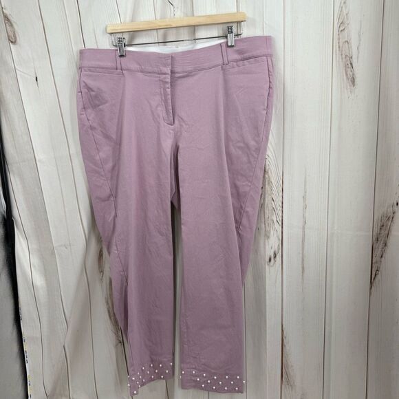 Lane Bryant Women’s 20 The Allie Mauve Pearl Pants - Picture 1 of 4